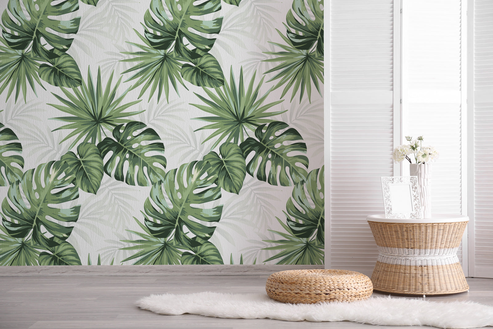 Palm Monstera Peel and stick wallpaper greenery